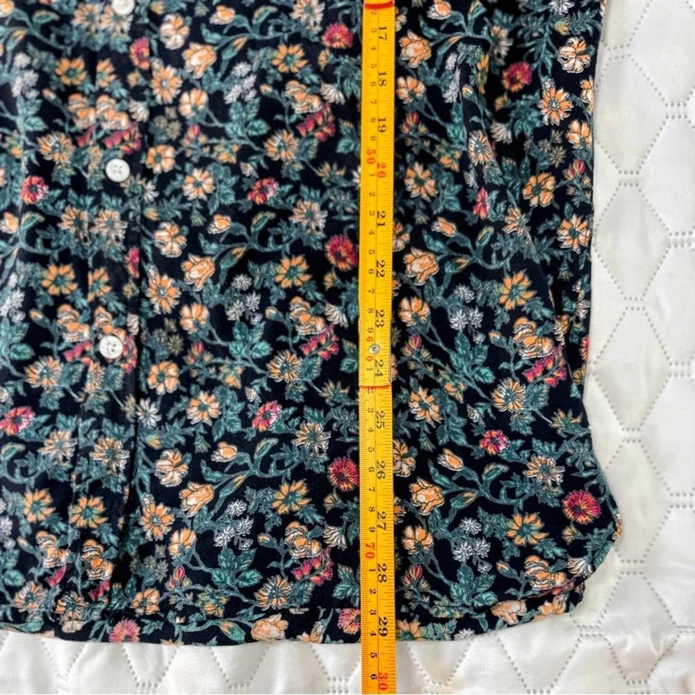 Never Established Floral Button Down‎ Shirt Mens Large Navy Rayon Short Sleeve